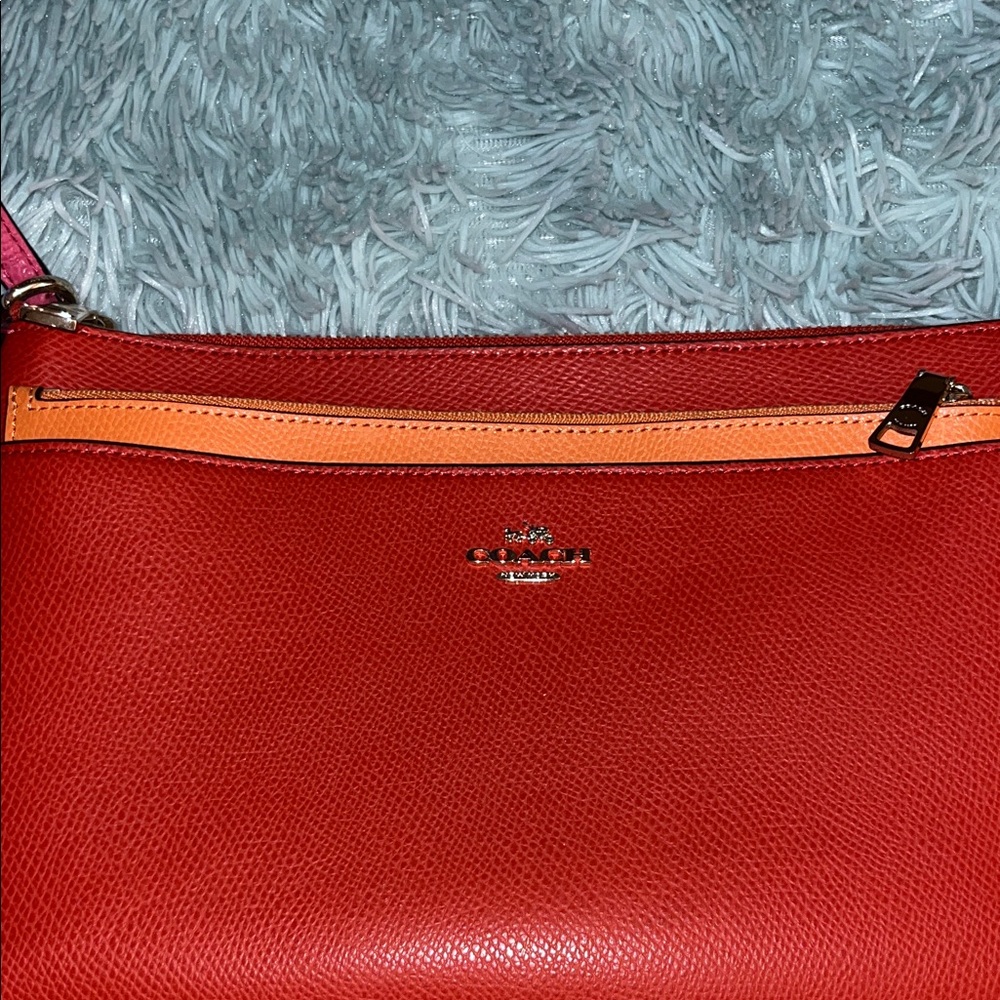 COACH STUNNING ORANGE/ PINK NWT CROSSBODY BAG - Picture 2 of 13
